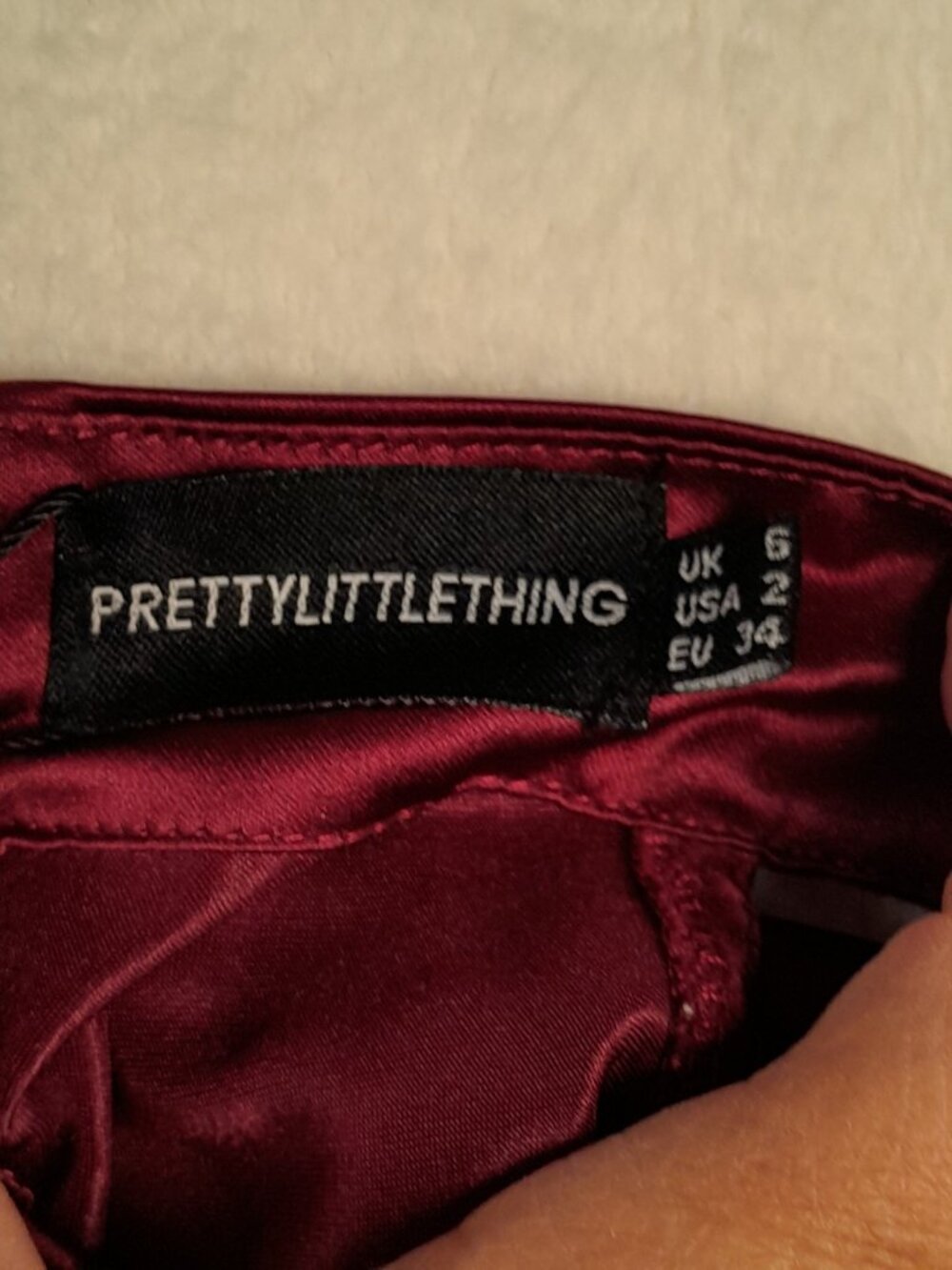 New Pretty Little Thing Sleeveless Satin Dress Gown Evening Slit Thigh Size 2 - Picture 7 of 12